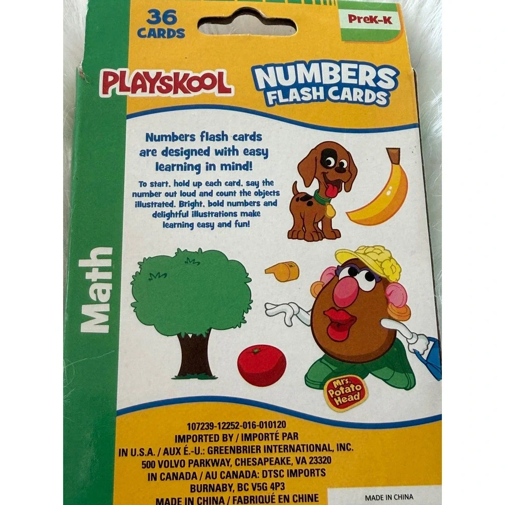 Playskool Mrs Potato Head Numbers Flash Cards 36 Count PreK-K Math Learning Toy